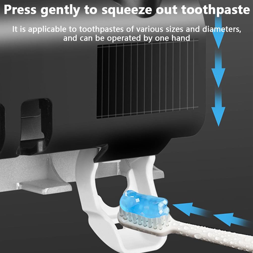 Set di 5 supporti intelligenti per la pulizia dello spazzolino da denti a induzione con supporto per spazzolino da denti senza punzonatura, dispenser di dentifricio, accessorio organizer bianco