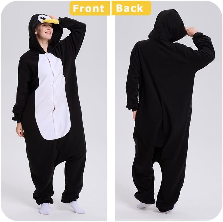 Adult Animal Onesie - Onesies Pajamas for Women & Men Couples, Soft Fleece Halloween Cosplay Costumes Sleepwear - Image 2