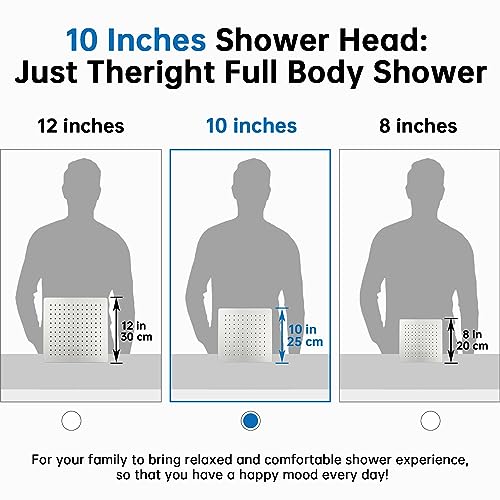 G-Promise All Metal 10 Inches Rainfall Shower Head with Handheld Combo - image 8