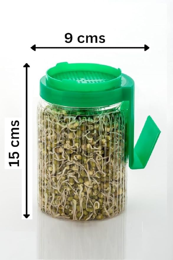 Image of Sprouts Maker Plastic Jar 720ml, Sprout Maker & Sprouting Jar, BPA-Free Plastic Sprout Jar with Strainer Lid for Easy Drainage, Ideal for Seeds, Beans & Microgreens (720ml Plastic)