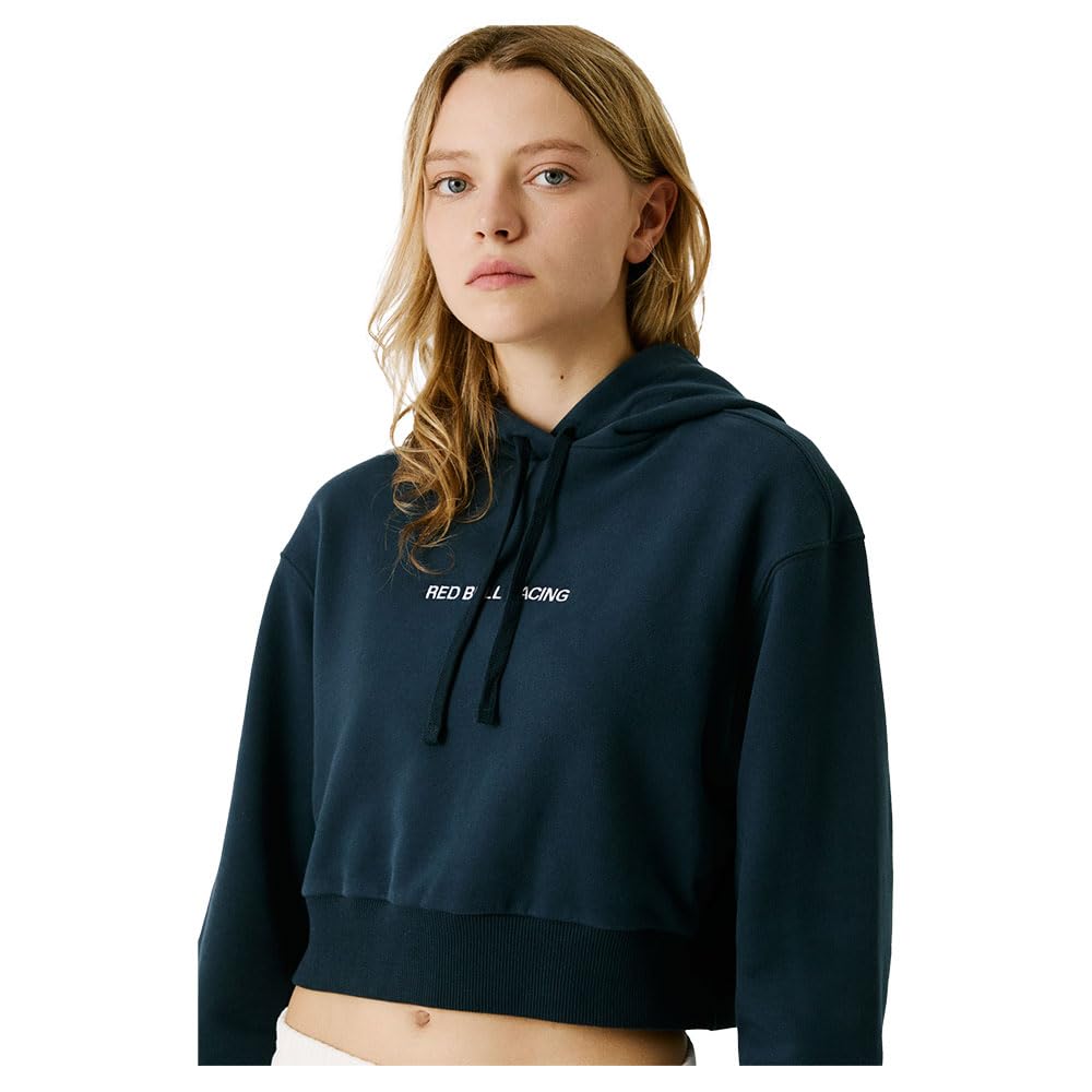 PEPE JEANS Damska bluza z kapturem z logo Cropped, niebieska (DULWICH BLUE), M, Niebieski (niebieski dulwich), M