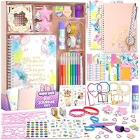 2-Pack Mega Journal Kit for Teenage Girls Gifts, Diary Gift for 8 9 10 11 12 13 14 Year Olds Girl, Stationery Set and Scrapbook Kit for Teen Girls, Creative Girl Gifts Ages 8-14, Art and Craft Set