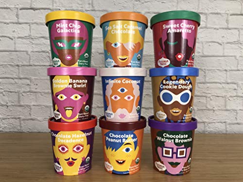 Coconut Bliss Non-Dairy Frozen Dessert | Dairy Free, Organic Coconut Milk Ice Cream | 9 Flavor Variety | Vegan, Soy Free, Plant-Based, Non-GMO Project Verified, 9 Pints, (Frozen)
