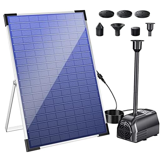 Solar Fountain Pump Outdoor, 25W Solar Water Pump with 360GPH Flow Powered Pump Adjustable, the Max Lift Height can up 100in, Solar Water Pump Kits with 7 Water Styles for Wide Applications