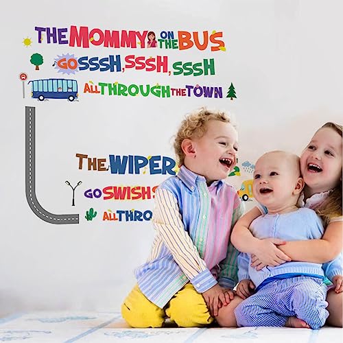 Sticker mural pour chambre bébé motif bus multicolore DEKOSH - 5