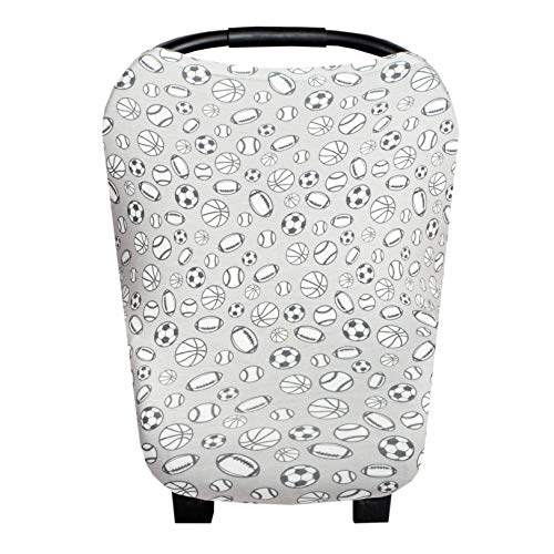 Image of Baby Car Seat Cover Canopy and Nursing Cover Multi-Use Stretchy 5 in 1 Gift "Champ" by Copper Pearl