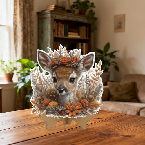 Rompecabezas de Madera Ruikiyart para Adultos, Venado de Otoño | Rompecabezas de Forma Única de Animal, Juego de 200 Piezas 5MM (11.1"x11.2") miniatura 5