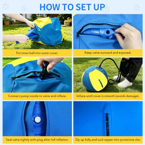 Image of 25 Inch Heavy Duty Herding Ball for Large Dogs with 3 Handles - Anti-Burst Agility Toy & Tear-Resistant 1000D Oxford Cover, Outdoor Agility Training & Tug Play for German Shepherds & Rottweilers