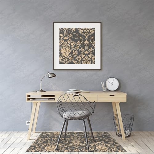 Tapis de chaise avec décoration dorée en PVC premium rectangulaire