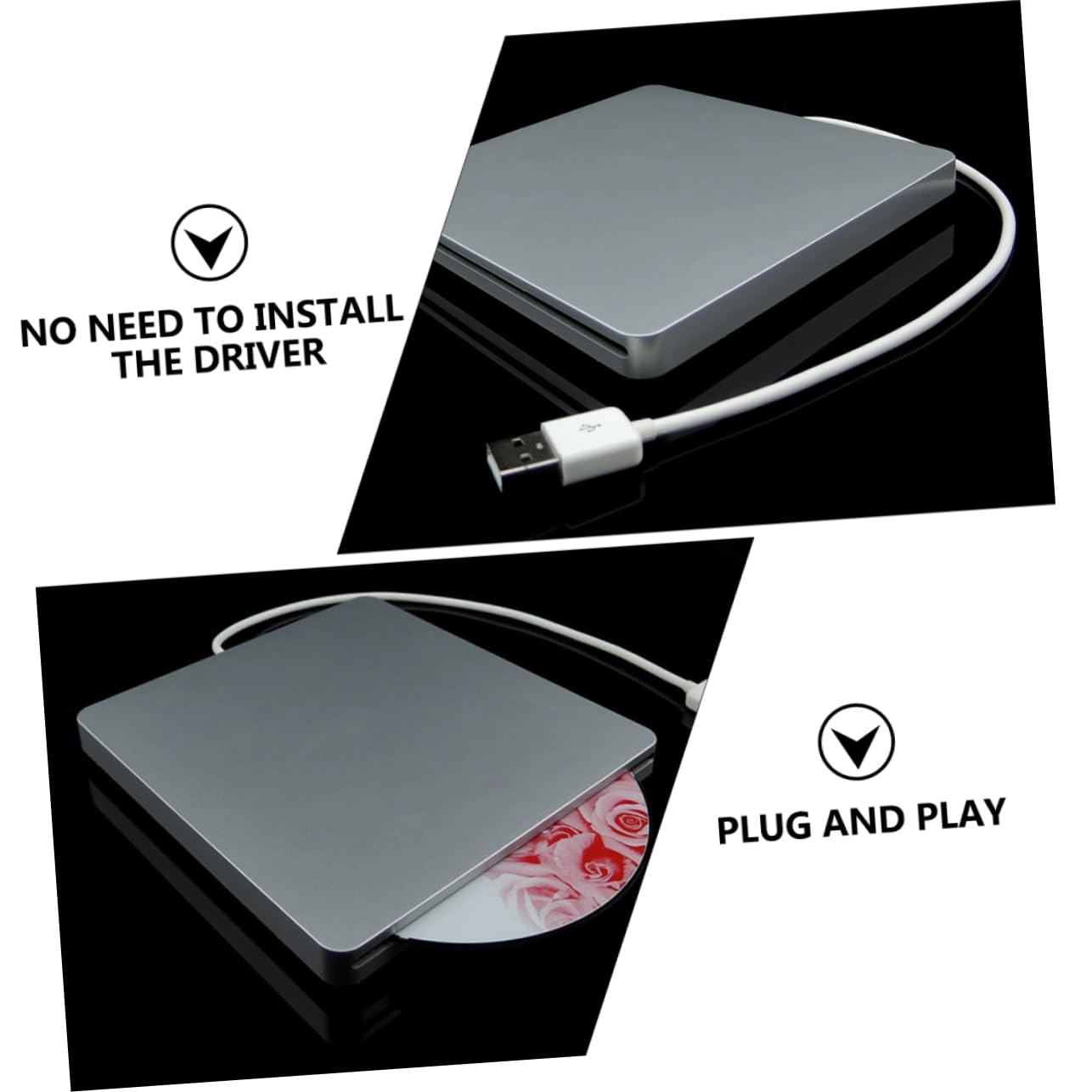 SHINEOFI Unità Dvd Portatile Masterizzatore Dvd Usb Per Computer Desktop e Laptop Lettore Cd Rom Compatibile Sistemi Operativi Vari