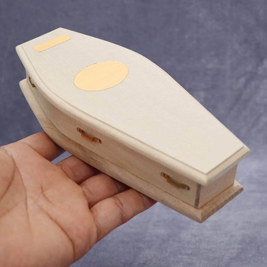 LOGOFUN Halloween Mini Coffin Box Fillable Small Casket