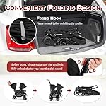 HONEY JOY Double Stroller, Foldable Lightweight Infant Twin with Tandem Seating, 5-Point Harness, Recline Seat, Storage Basket, Compact Baby Double Newborn and Toddler (Black) - Image 5