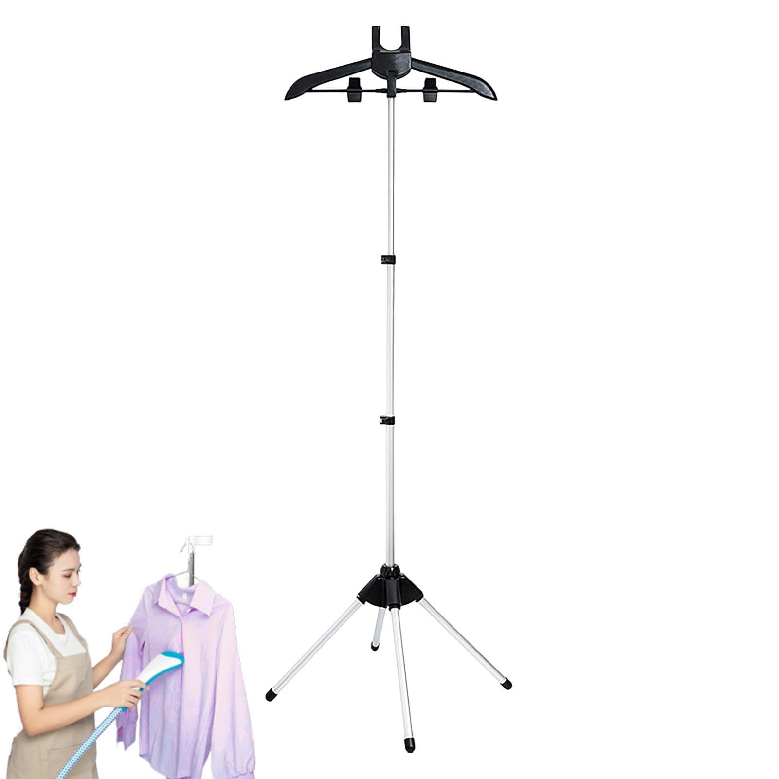 Percha de Ropa para Vapor, Estante de Planchado Giratorio de Mano, Soporte Telescópico Ajustable 155 cm, Colgador Portátil para Vaporizador de Ropa