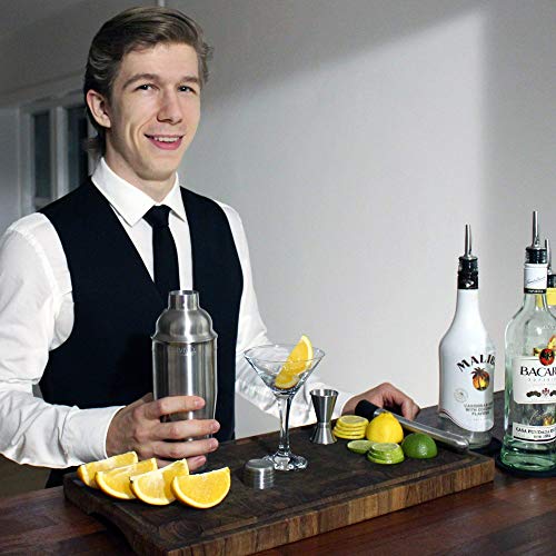 Barvivo Bar Bundle - 1X Drink Muddler, 1X Cocktail Shaker Set And 2 Additional Liquor Pourers - Create Amazing Cocktails For You And Your Friends #TOP3