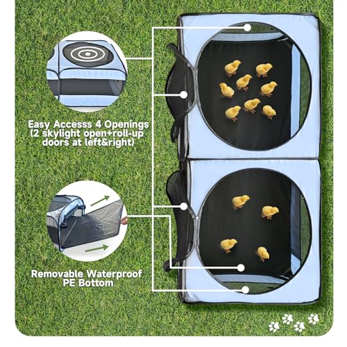 Image of Pet Playpen Pop up Small Pet Cage Enclosure Tent Chick Run Brooder Coop Foldable Kennel for Kitten Ferret Puppy Guinea Pig Rabbit Hamster Chinchillas(No Divider, Unified Space)