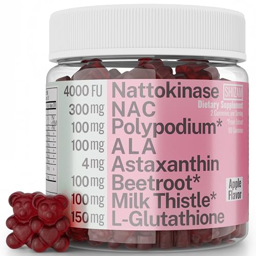 Image of Gummy Supplement, Nattokinase Polipodium Leucotomos Astaxanthin NAC N-Acetyl Cysteine Alpha Lipoic Acid L-Glutathione Nattokinase-Polipodium-Powder Beet Beetroot Chews Capsules Organic Liquid Extract