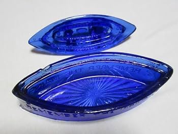 極希少（青色）美品 大正時代◆アメリカ海軍 戦艦 メイン号 ガラス 小物入れ Amazon.co.jp: 極ブルー青1920年頃大正時代REMEMBERTHEMAINE