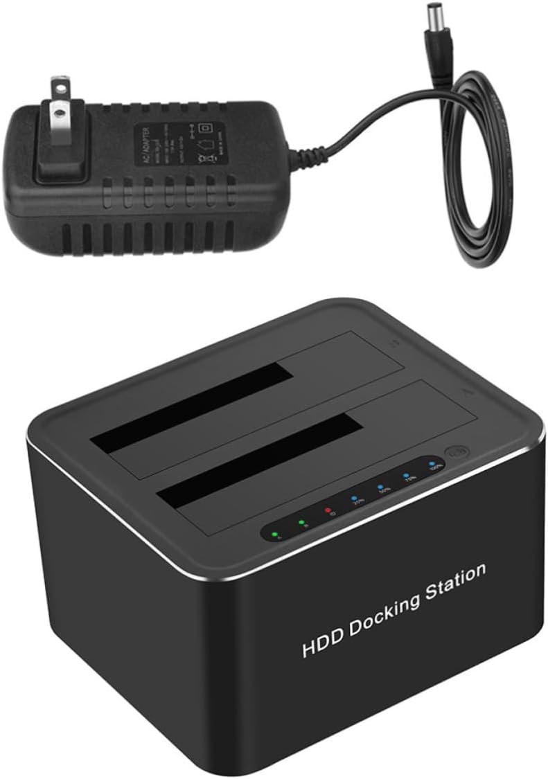 Homoyoyo Hard Drive Docking Station with Serial Ata to USB 3.0 Support for 2.5 and 3.5 Inch HDD Ssd, to 16tb Capacity, Anti-Scratch Pads, Plug-in Installation, US Plug Included