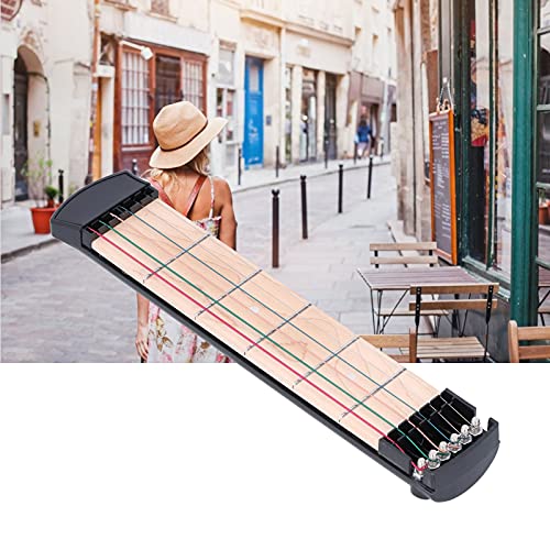 Pocket Guitar, Convenient Lightweight Guitar Chord Trainer 6 String For Guitar Lover For Beginner(Six Frets Color String Pocket Guitar) #TOP4