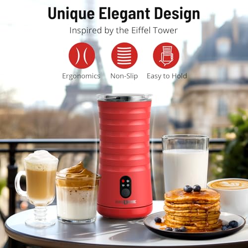 Image of Milk Frother, Paris Rhone 4-in-1 Milk Steamer and Frother, Hot & Cold Foam Milk Warmer with Temperature Control, Auto Shut-Off Frothers for Coffee, Latte, Cappuccino, Macchiato