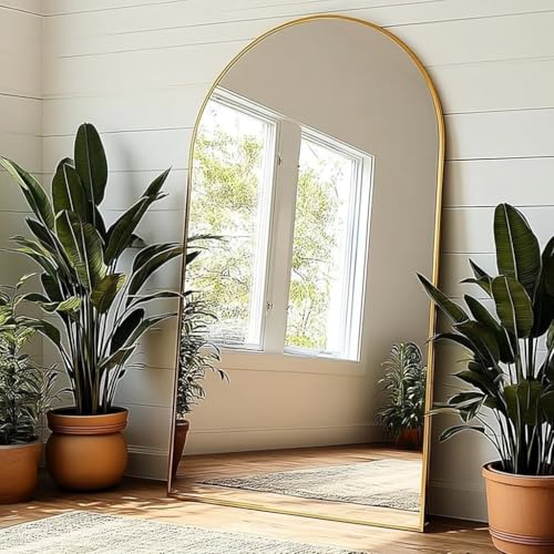 KOMCOTE Full Length Floor Mirror, 91x46 Inch Oversized Arched Standing