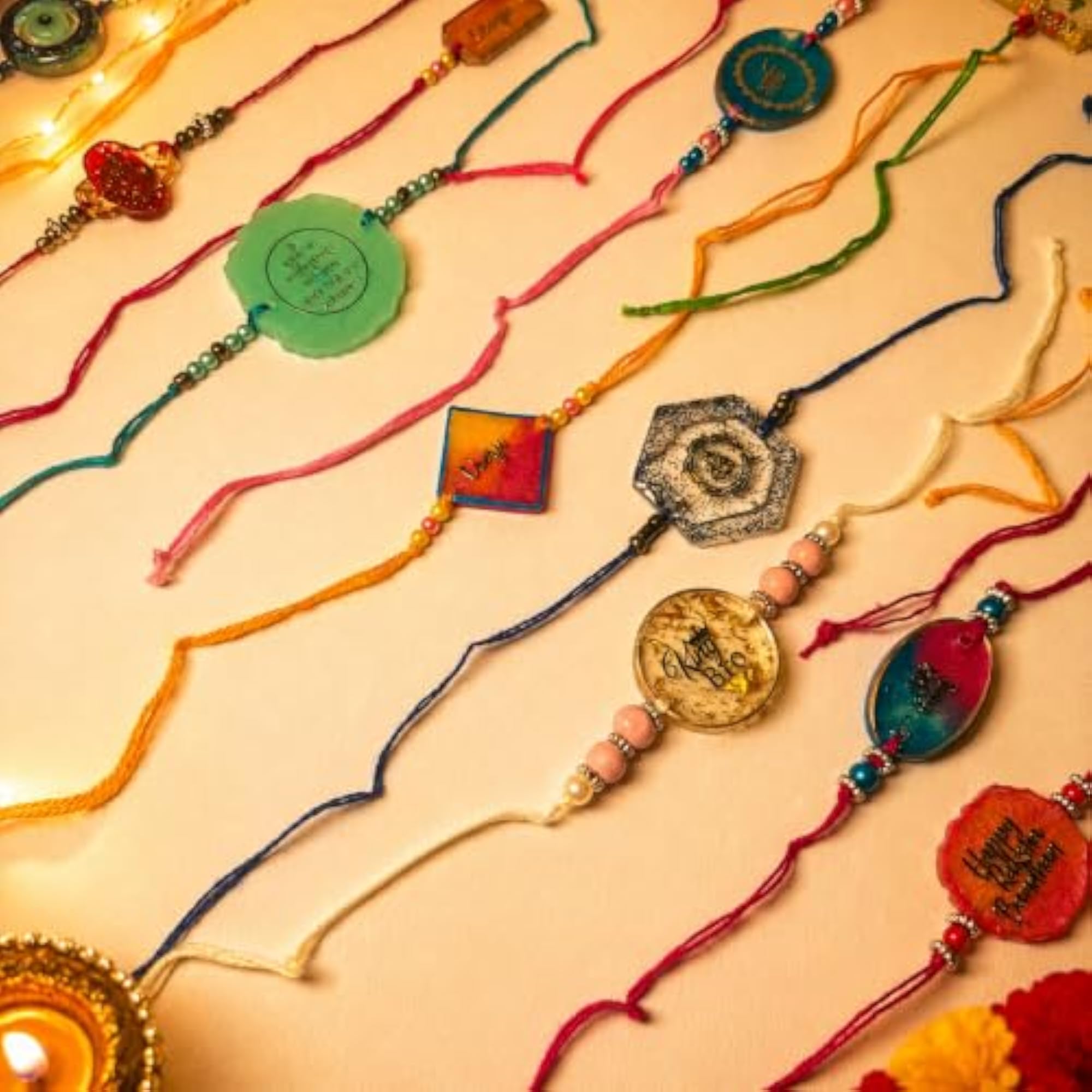 Rakshabandhan Handmade Resin Threads & Pooja Thali Set