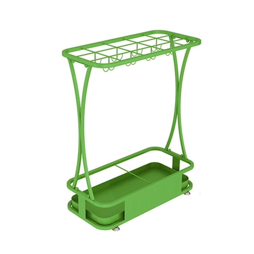 Gardeneea Umbrella Stand, Umbrella Umbrella Stand Rack,Umbrella Stand Hotel Large-Capacity Wrought Iron,Detachable and Easy to Install Umbrella Storage Rack,for Hallway Foyer/White/21 Holes (Green 15