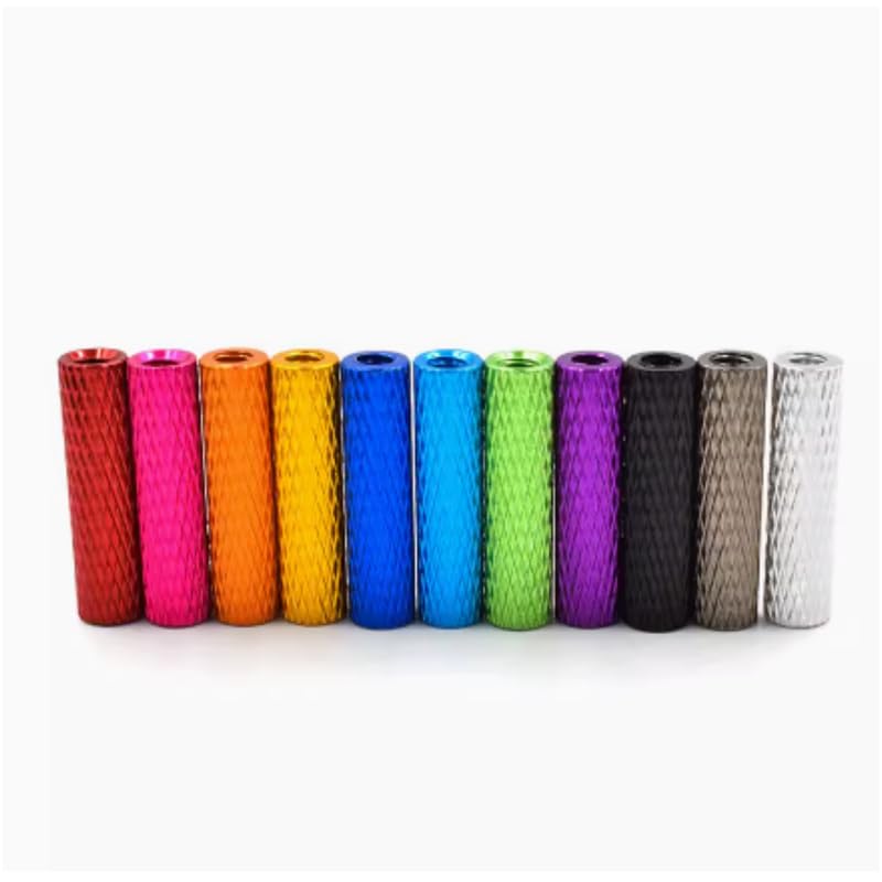 6063 Aluminum Alloy Textured Round Aluminum Column 10pcs RC UAV FPV Quadcopter Connecting Column Aluminum Tube Support Column M3 (Orange Color, M3x28mm=10pcs)