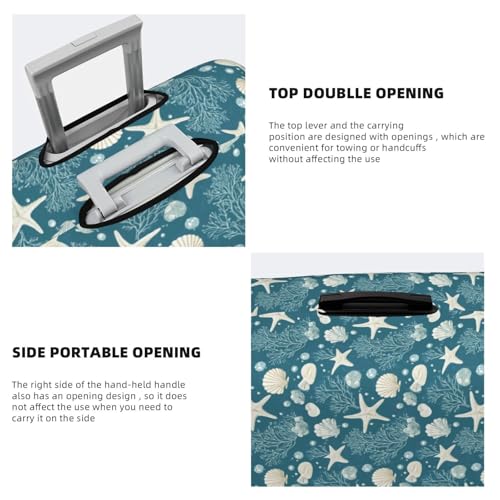 Luggage Cover Protector - Cartoon Starfish Shell Print Fit 22-24 Inch Suitcase Covers for Luggage4