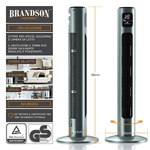 Brandson - Ventilatore a torre con telecomando e