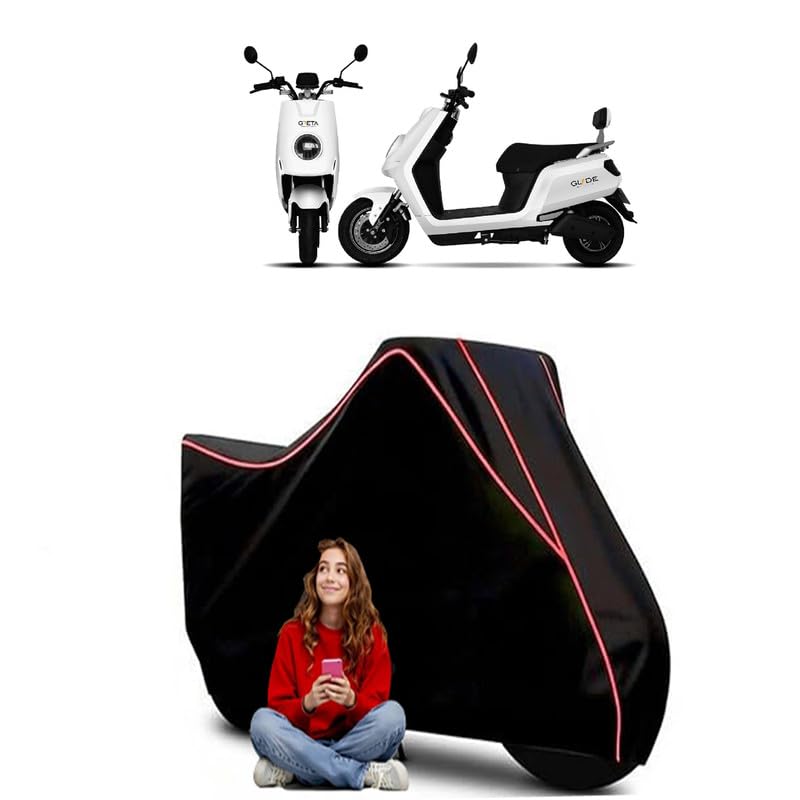 Image of Benling Icon Scooty Bike Cover Water Resistant Outdoor Use Universal Fit Scooters Motorcycles Heavy Duty UV Protection Dust Rain Scratch Resistant Elastic Bottom Black Blue Piping