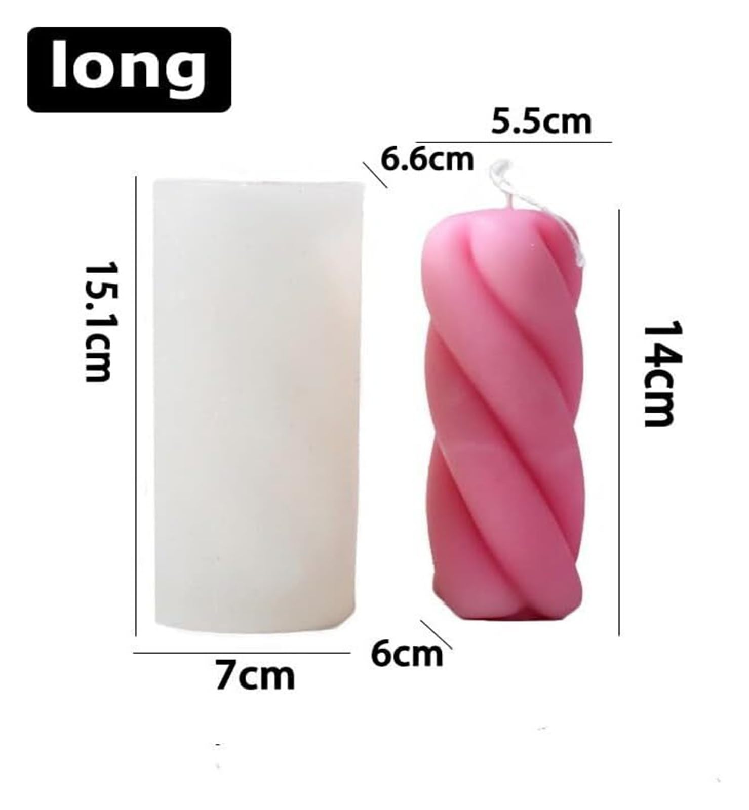 Forma do świec Silikonowa forma na świece do mydła świecowego i rękodzieła z żywicy(2pcs set)