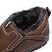 COSIDRAM Men Shoes Winter Snow Boots Warm Cotton-Padded Leather Shoes Slip on Casual Comfortable Fashion Outdoors Walking Sneakers Anti-Slip Shoes Brown 9.5
