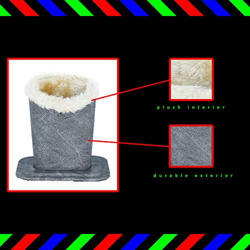 Plush Lined Eyeglass Holder Stand | Glasses Holder Case For Desk And Night Stand | Safely Protects And Stores Eyewear, iPhones And Supplies | Grey