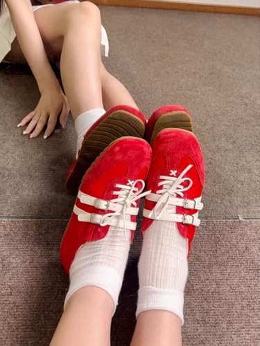 Women's Leather Raised Ballet Flat Shoes with Square Toe and Suspender, Mary Jane Shoes2