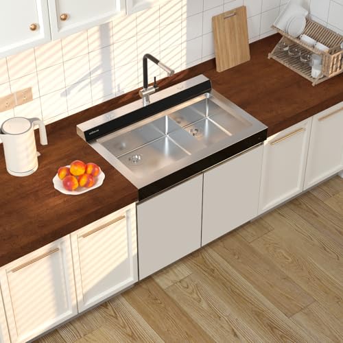 Abyssaly Klebefolie Möbel Holzoptik Holz Rotbraun 30cm x 200cm, Möbelfolie Selbstklebende Tapete Vintage, Dekoration Folie für Möbel Wände Schränke Küche Tische