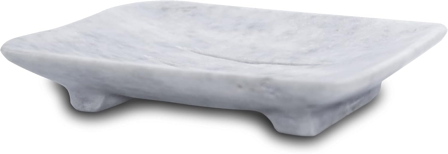 Luxury Handmade White Marble Soap Dish Holder with Drain for Bathroom and Shower, Best Bath Products & Sponge Tray for Kitchen & Housewarming Gifts. : Home & Kitchen