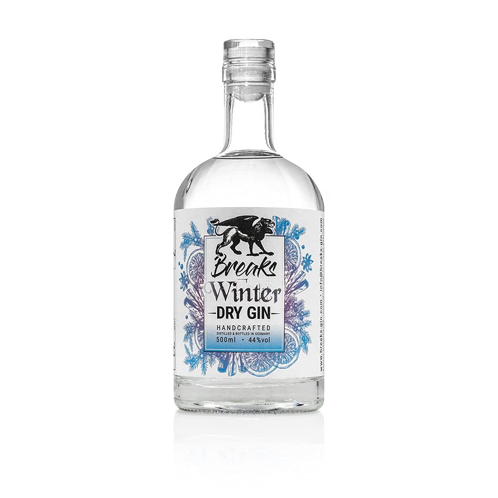 Breaks Gin Winter Edition Adventsaromen Gin mit 15 Winterliche Botanicals, Handcrafted in Deutschland, 0,5 L, 44% vol.