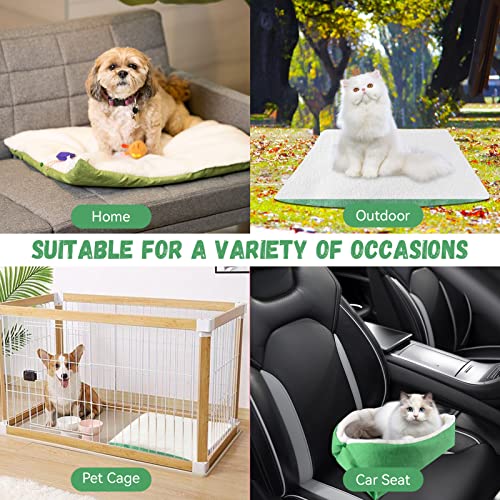Yunnarl Self-Warming Cat Bed - Convertible Cat Mat, Light Weight Pet Bed For Cats, Puppy Cat Bed Mat, Machine Washable Puppy Bed For Indoor Cats Houses, Floor, Car Back Seat, Green #TOP5