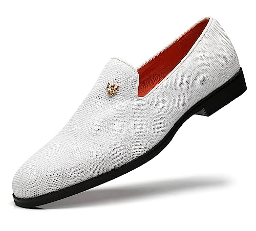 Men's Dress Loafers Stylish Flying Woven Party Wedding Shoes