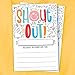 m&h invites Doodle Shout Out Cards For Teachers, Students, Employees, Office Staff - Kudos Appreciation and Recognition Reward Cards For School or Work Bulletin Board (50 Count)