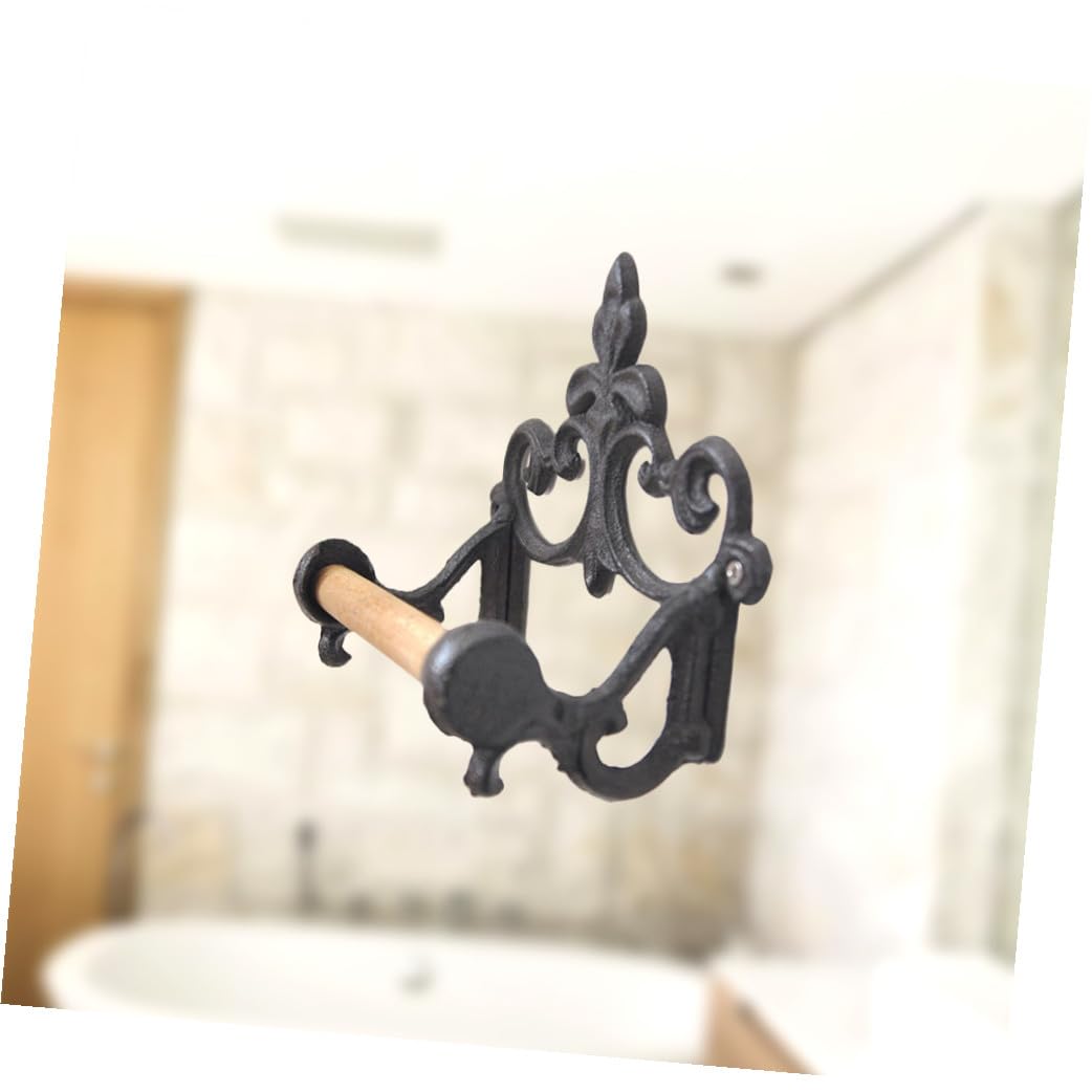 BESTonZON Porte-Papier Toilette Mural en Métal Noir Style Américain Rétro, Étagère de Rangement Gain de Place pour Salle de Bain et Cabines