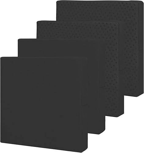 Miniatura 111 de Easy-Going Paquete de 4 fundas de cojín impermeables para patio de 27 x 25 x 5 pulgadas, fundas de cojín de repuesto antideslizantes para asientos