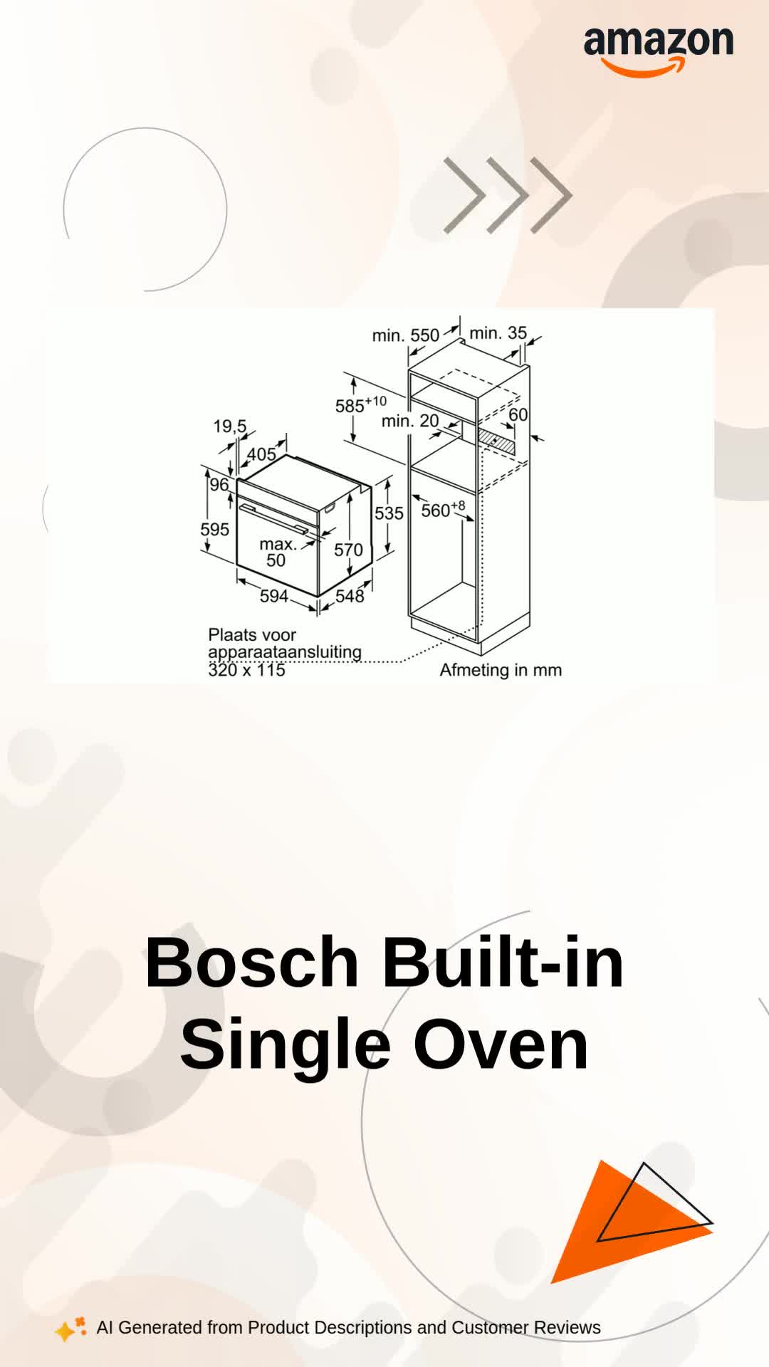 Bosch 60cm Built-in Single Oven HBN534BS0Z