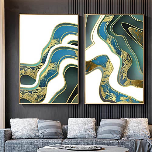 Art abstrait géométrique : impression sur toile haut de gamme de 50x70cm pour mur