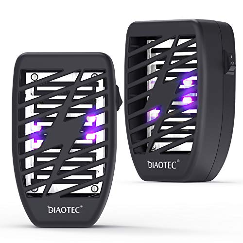 Diaotec 2Pack Indoor Plug-in Mosquito Trap Electronic Bug Zapper with Night Light - Insect Killer - Gnat Killer Lamp - Electric Insect Repellent - Eliminates Flying Pests Flies Gnats Moth and Bugs