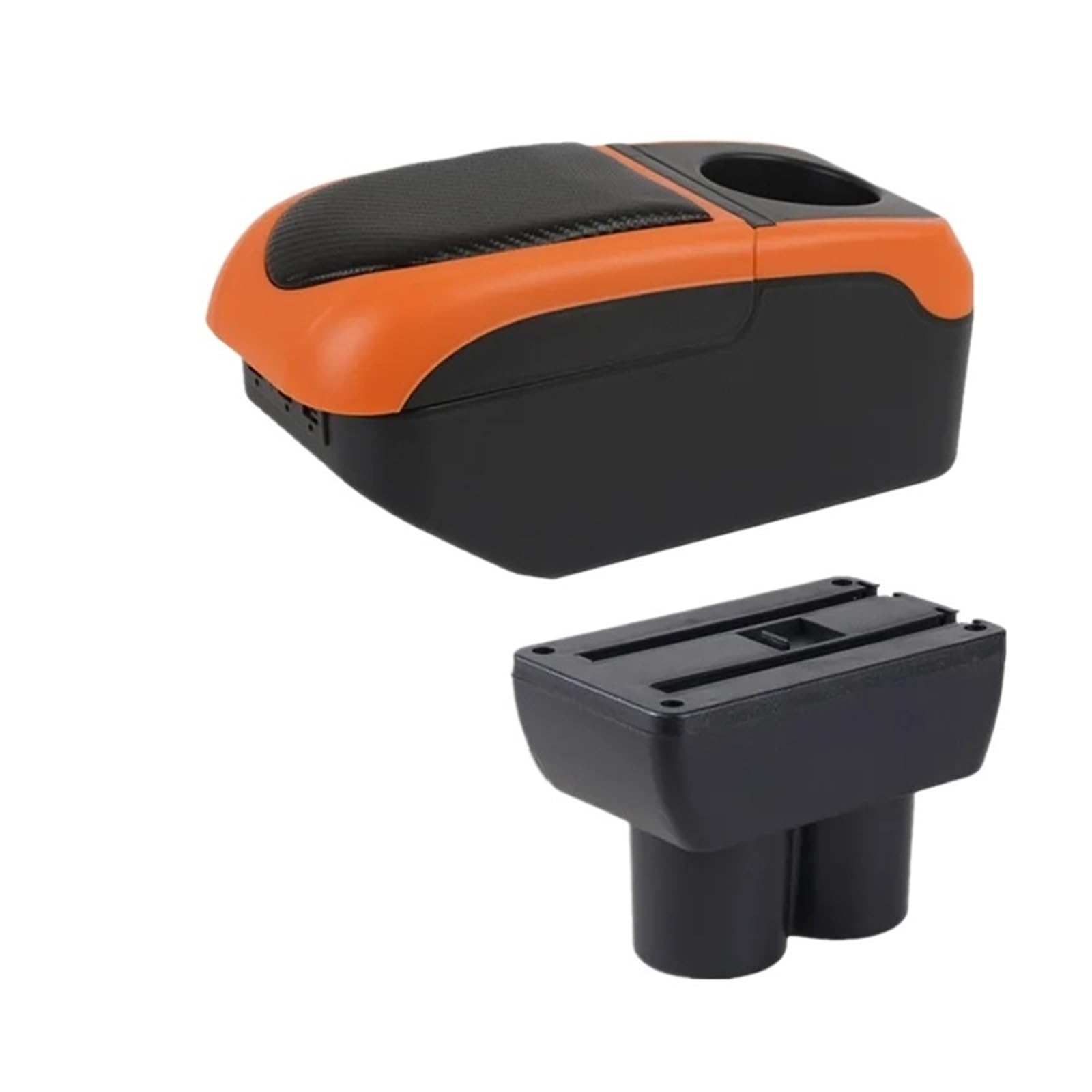 Ggwqoops Car Armrests For Suzuki For Jimny JB23 JB43 1999-2018 Car Armrest Box Interior Dedicated Retrofit Parts Center Storage Armrest Box(S1 black-orange 6USB)