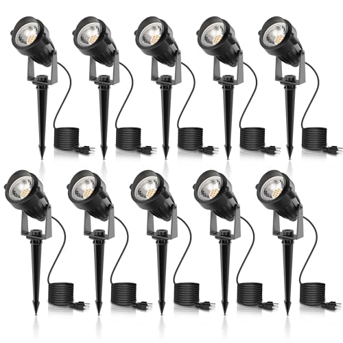 Image of L LOHAS LED 5W Dusk to Dawn Outdoor Spotlight 3000K Landscape Light 10 Pack