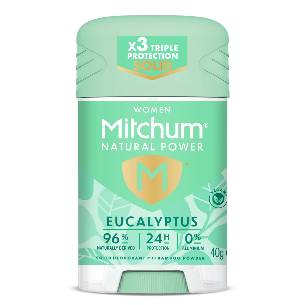 MitchumWomen Natural Deodorant Stick, Aluminium Free, Vegan, Cruelty Free, 96% Natural Ingredients, Eucalyptus