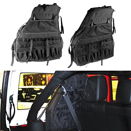 Wrangler JK Rollo de bolsa de almacenamiento con varios bolsillos y organizadores y bolsa de carga Saddlebag Herramienta Kits soporte